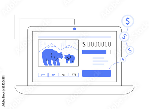 Crowdsourcing abstract concept vector illustration.