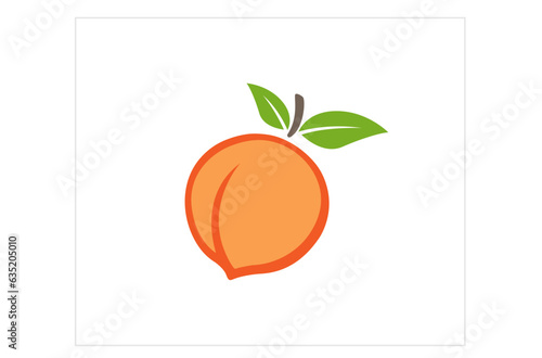 peach fruit logo vector design