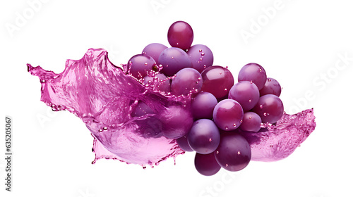 Fotografia Fresh grape juice splash on transparent background