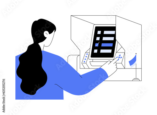 Electronic voting machine abstract concept vector illustration.