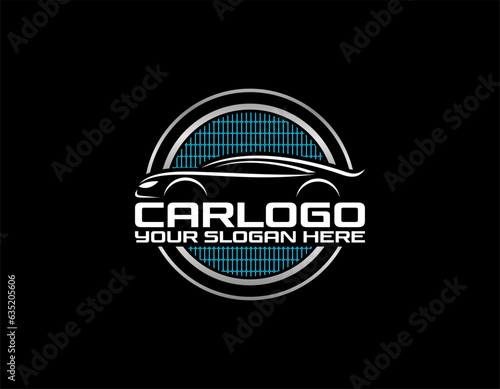 Speed ​​car service logo design, modern sports car repair shop symbol vector illustration