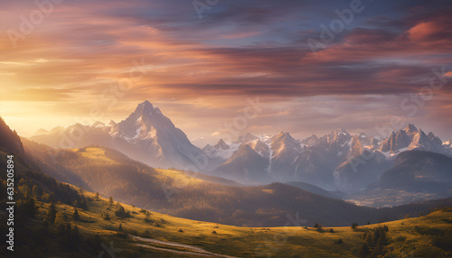 sunrise over the mountains Generated AI © Amna