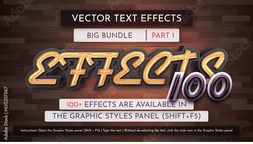 100 Vector Text Effects | Graphic Styles | Part 1
