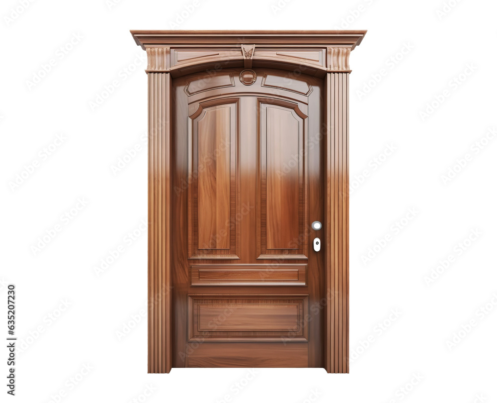 Door on transparent background. Generative AI. Door on transparent background. Generative AI.
