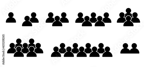 People icon. Cartoon group of people. User profile group. icons for work, meeting, business, teamwork or management symbol. for online training presentation. Hiring idea. Person logo.