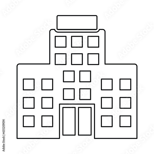 Hotel Icon In Outline Style