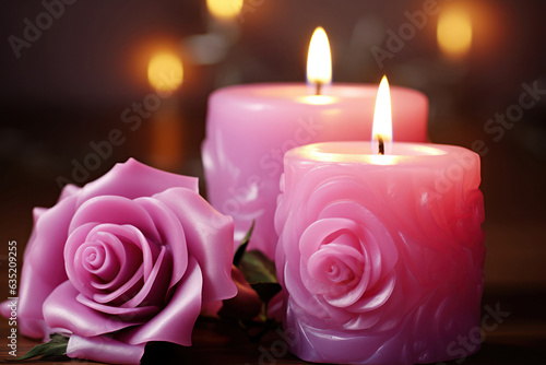 Celebration with Romantic Candle Glow, Bright candle flickers on birthday cake, creating cozy and romantic indoor atmosphere