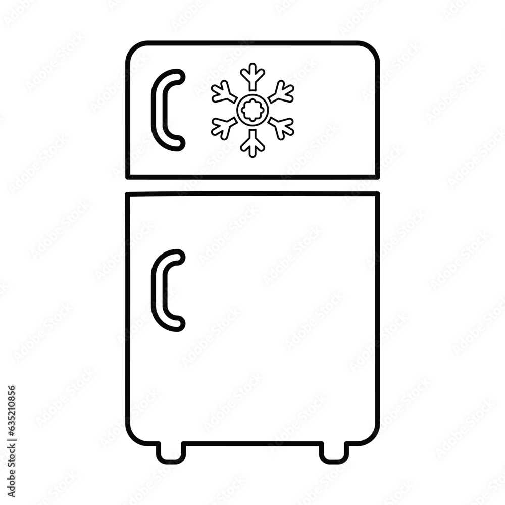 Refrigerator Icon In Outline Style Refrigerator Icon In Outline Style