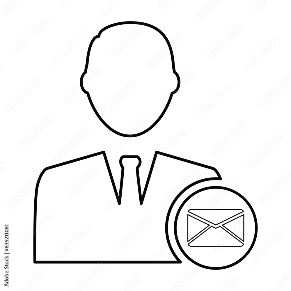 Obraz premium Mail Account Icon In Outline Style