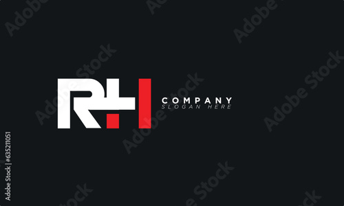 Canvastavla RH Alphabet letters Initials Monogram logo HR, R and H
