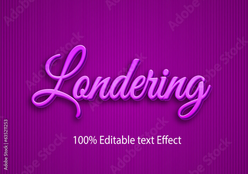landing 3d editable text effect and typography design