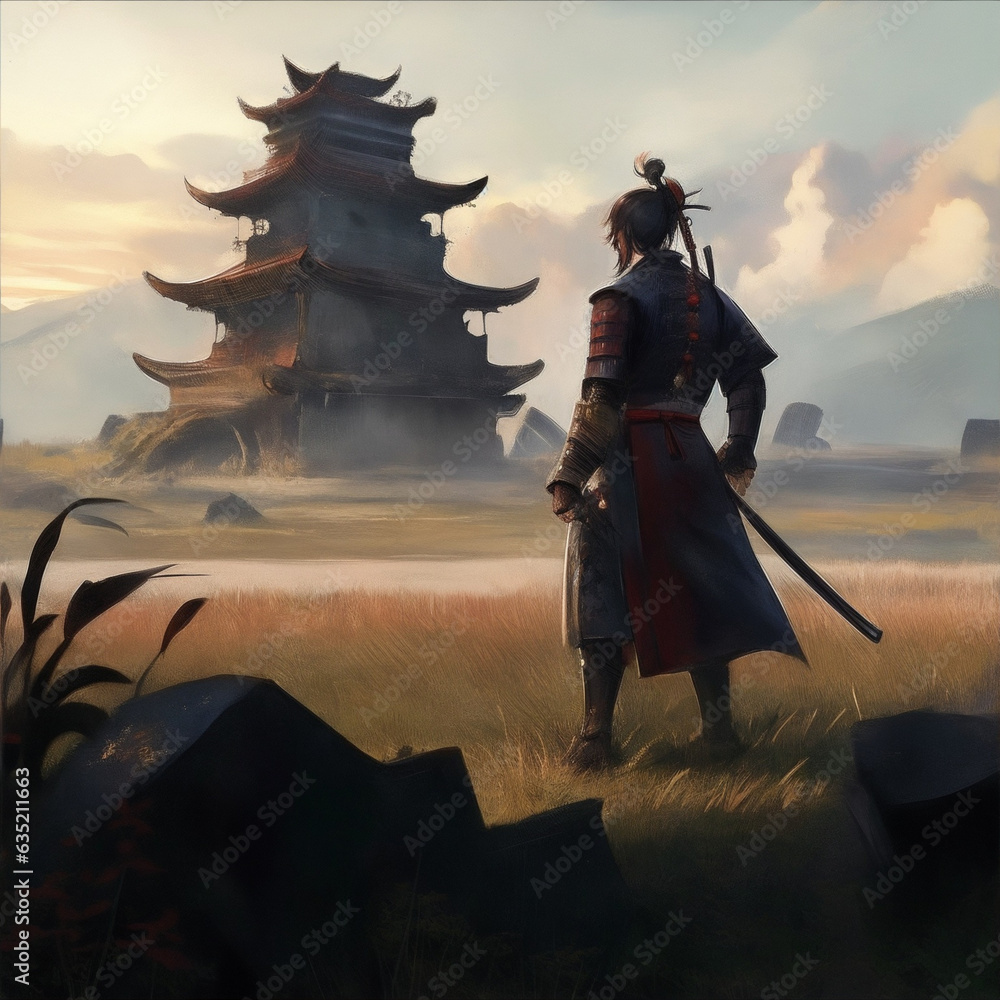 Whispers of Honor: Samurai Serenity Amidst Ancient Japan's Last Refuge