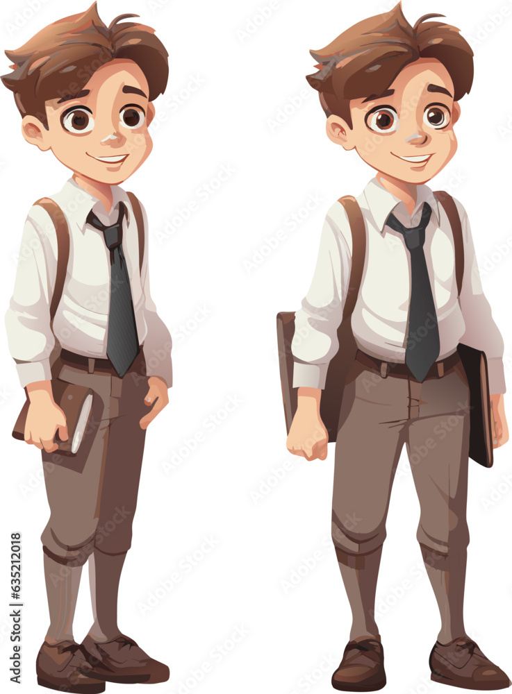 High school student in school uniform, student character. High school student in school uniform, student character.