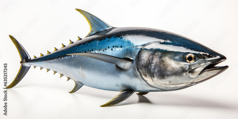 fresh bluefin tuna isolated on white generative ai.