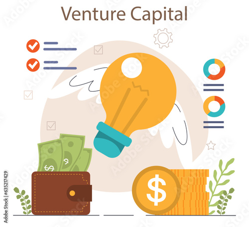 Startup. New business launching. Venture capital. Investing money for venture