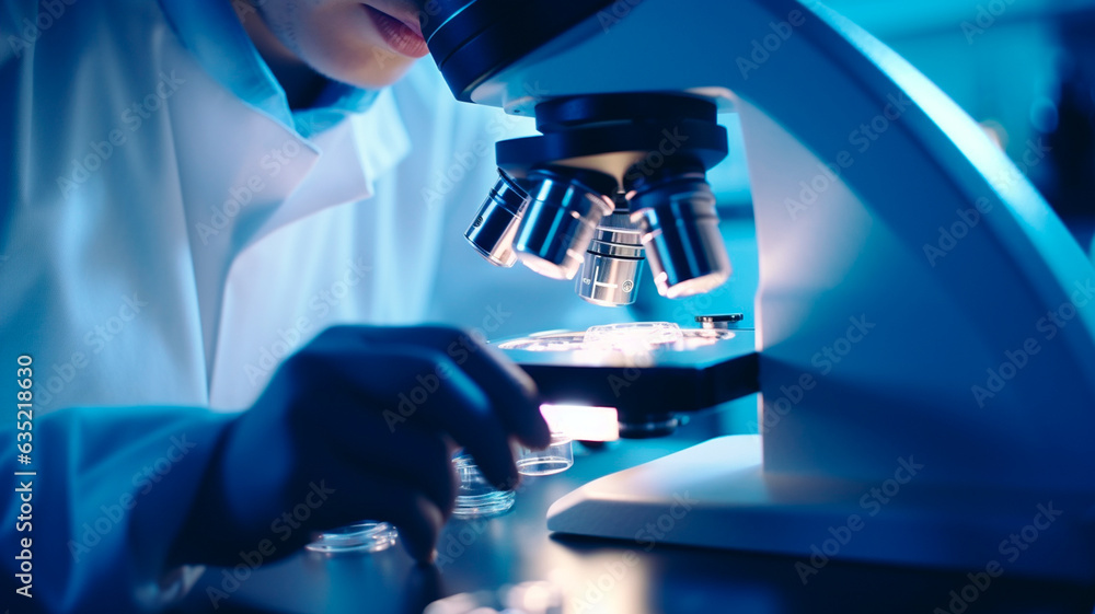 scientist in protective suit holding test tube with sample in laboratory. scientist in protective suit holding test tube with sample in laboratory.