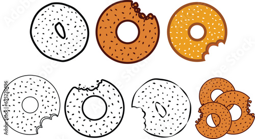 set of bagels vector