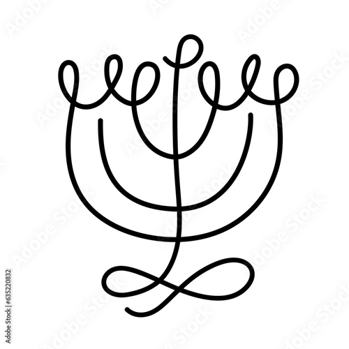Menorah Hanukkah Shape Illustration Logo Icon Art