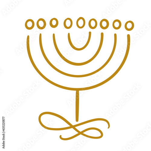 Menorah Hanukkah Shape Illustration Logo Icon Art