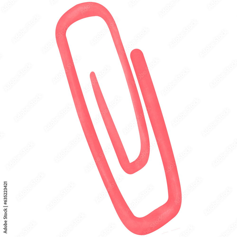 Isolated red paper clip illustration Isolated red paper clip illustration