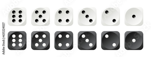 Fotografia Set of white and black game dice