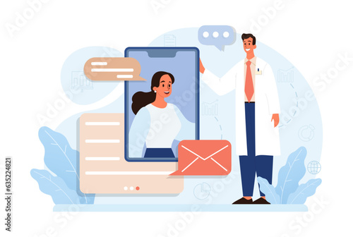 Telemedicine. Online consultation with a doctor. Remote medical