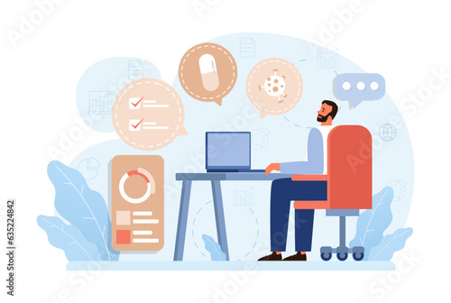 Telemedicine. Online consultation with a doctor. Remote medical