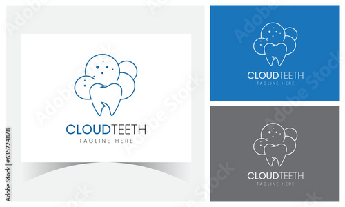 Cloud Teeth Logo Design Template.