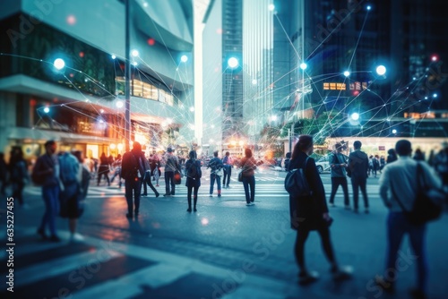 Street people walking in a city