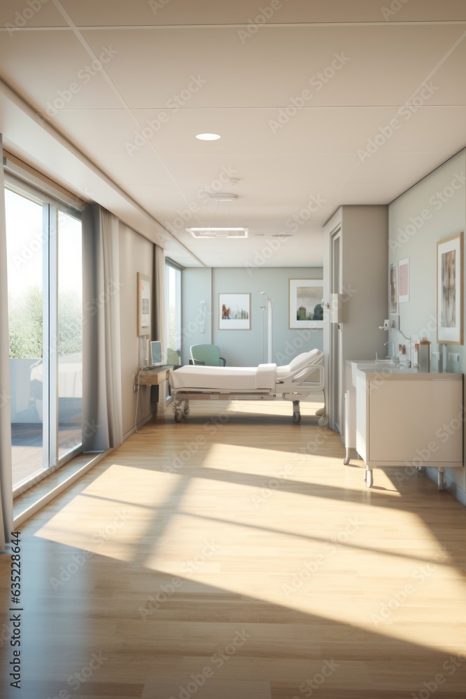 modern medical center, modern hospital, hospital, hospital room