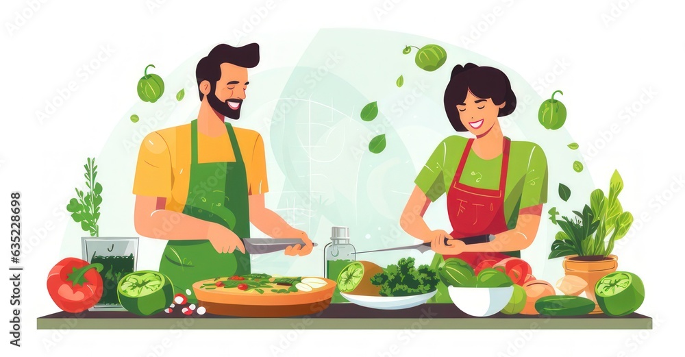 Individuals collaborating in a vegan cooking workshop, immersing themselves in plant-based culinary arts. Individuals collaborating in a vegan cooking workshop, immersing themselves in plant-based culinary arts.