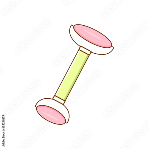 korean cosmetics facial massager. Vector illustration isolated