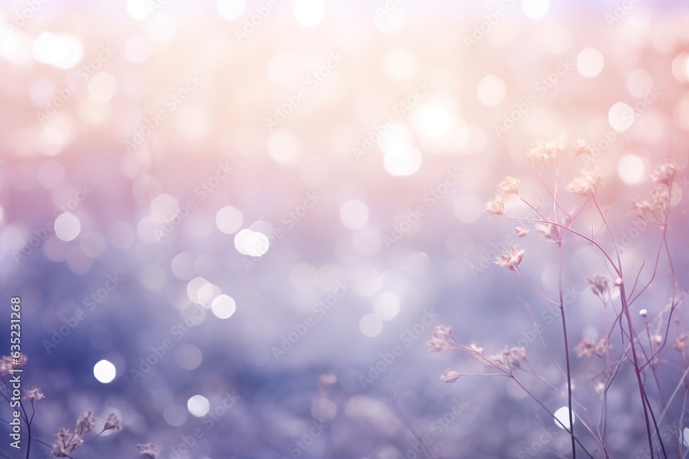 Obraz premium Out of focus blurred winter season abstract nature background with lots of bokeh. ai generative.