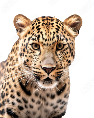 Isolated portrait of a leopard