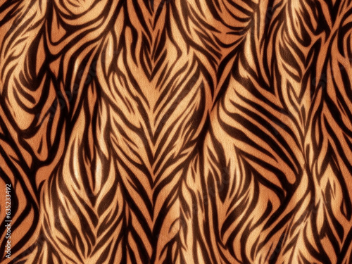 Animal skin tiger seamless pattern design. Generative AI