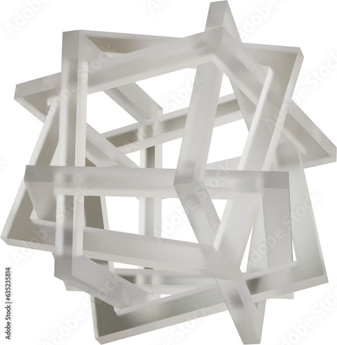 Abstract Geometric Shape: Frosted Glass 3D Render with Modern Elegance