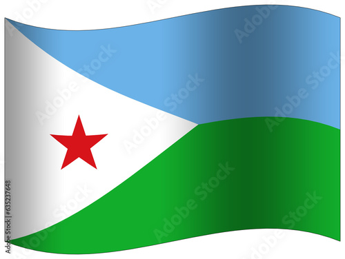 Djibouti flag waving 3D icon photo