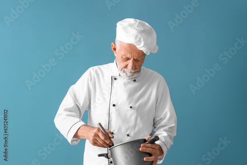 Mature chef with cooking po...