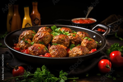 Chiftele - Romanian traditional meatballs made from beef, pork and vegetables.