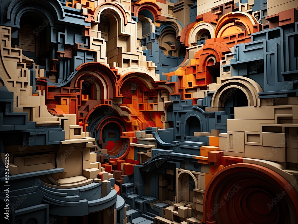 Illustration of a vibrant and elaborate wall showcasing intricate designs and a multitude of colors. Generative AI Illustration of a vibrant and elaborate wall showcasing intricate designs and a multitude of colors. Generative AI