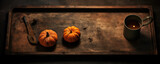 A Rusty Old Tray with Rotting Pumpkins and Lit Black Candles. Halloween background