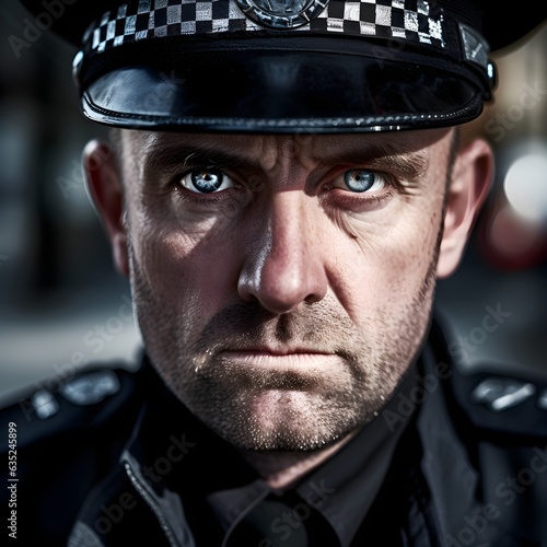 Guardian's Resolve: Unveiling Emotions of a Determined British Policeman © BCFC