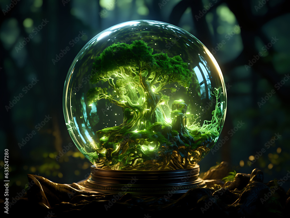 green glass magic orb