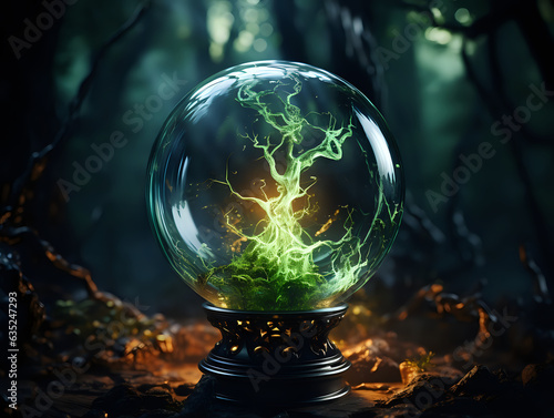 green glass magic orb