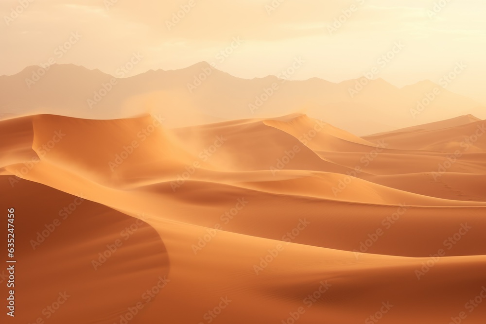 Sandstorm Secrets: Hyper-Realistic Desert Scene with Golden Sands and Mysterious Ancient Pyramids
