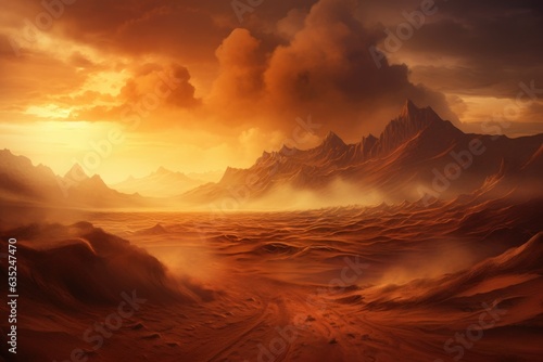 Desert's Fury: Hyper-Realistic Sandstorm and Shifting Dunes Concealing Ancient Pyramids 