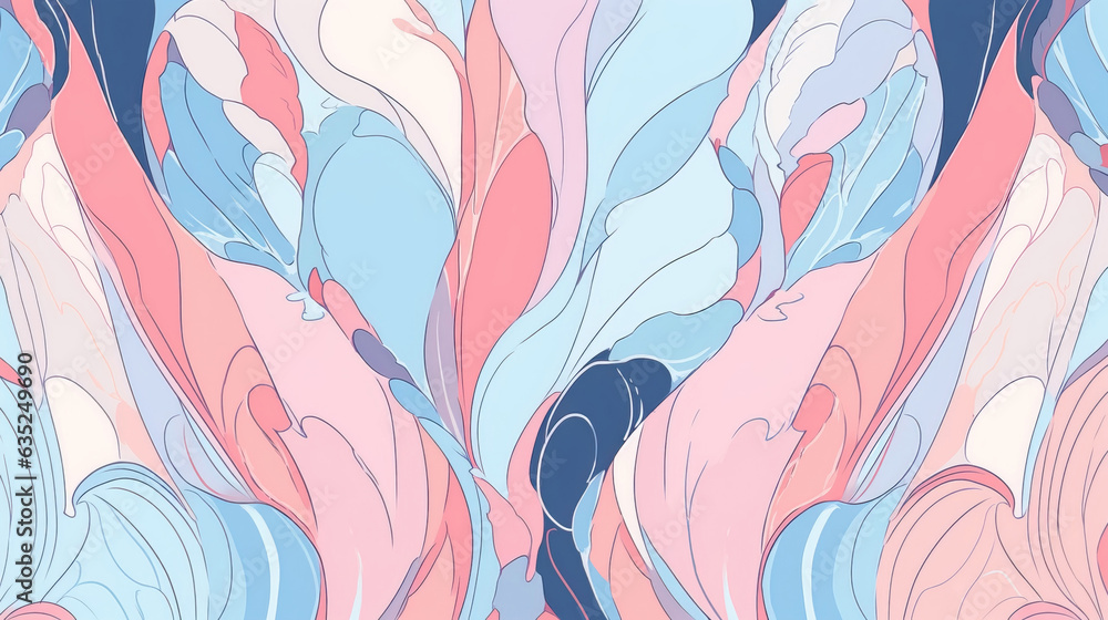 Light pink and light blue silk wavy background. Generative AI Light pink and light blue silk wavy background. Generative AI