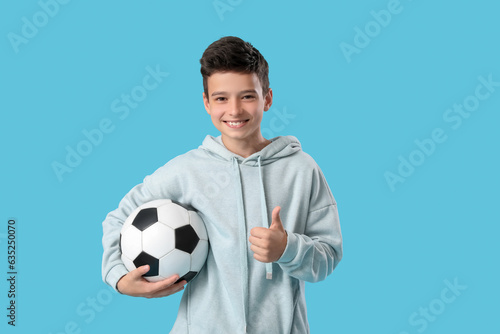 Little boy with soccer ball...