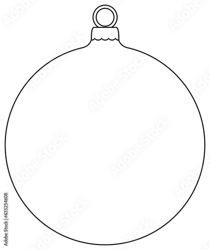 Christmas ball line icon. Coloring book page for children.
