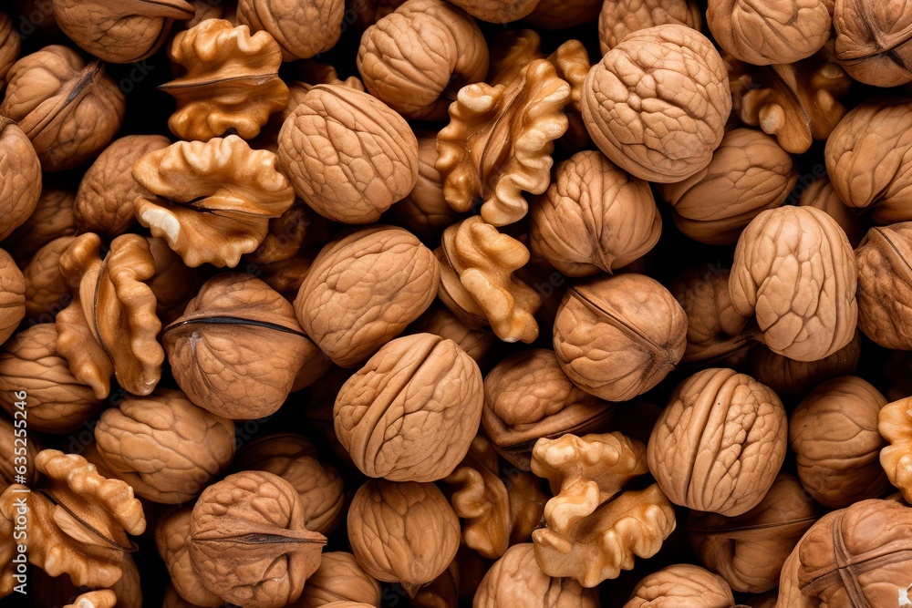 Walnuts textured background. Close up shot Walnuts textured background. Close up shot
